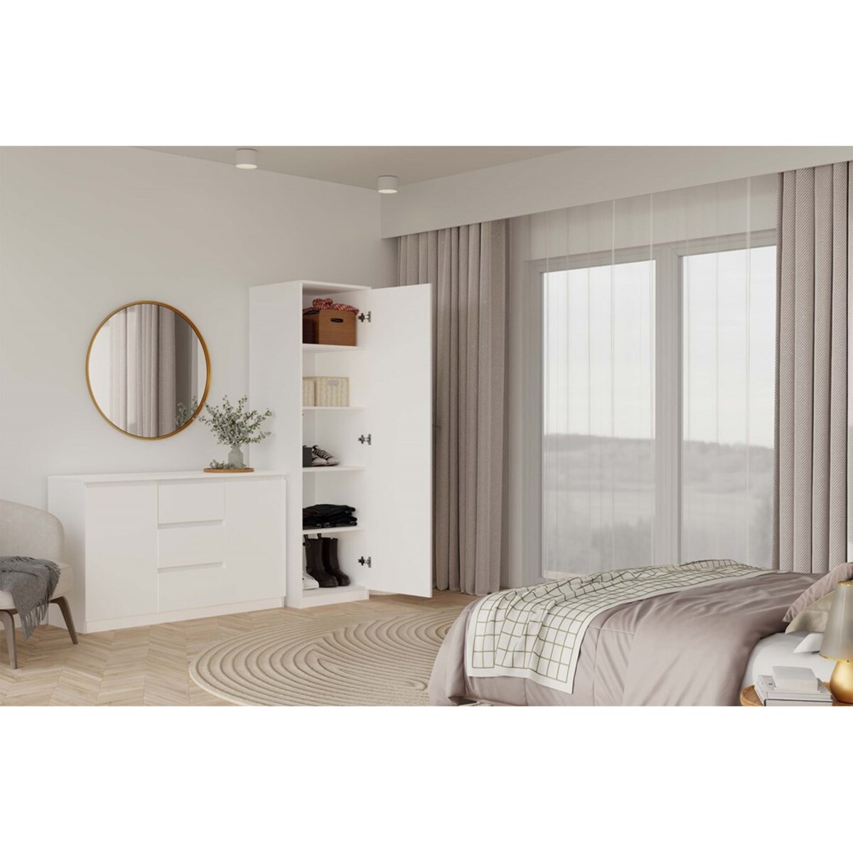 Szafa Malwa SD-50 z Lustrem BIAŁY