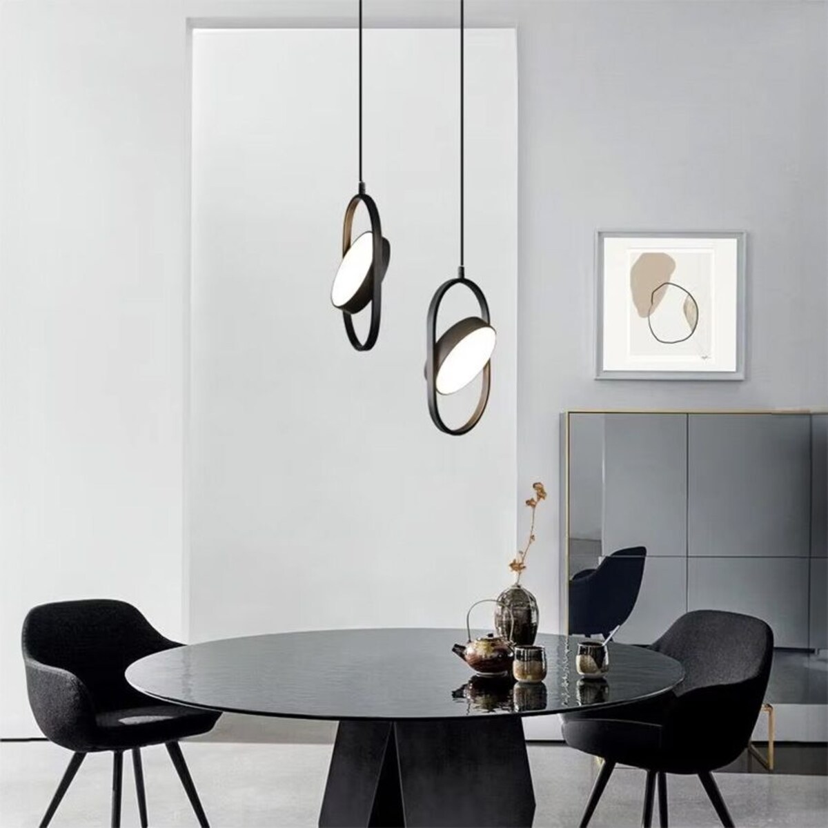 Lampa sufitowa wisząca czarna LED regulowana APP1554-CP