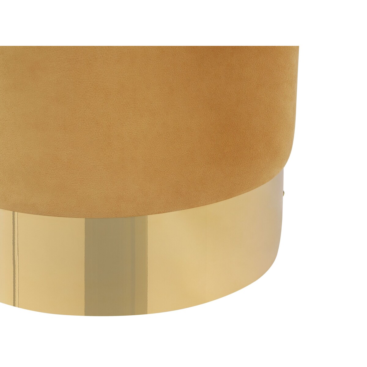 Puf welurowy ⌀ 39 cm zółty SOPHIA