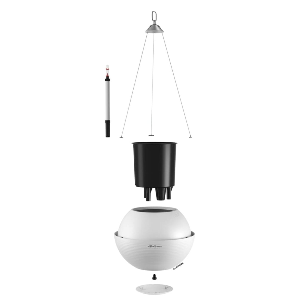 LECHUZA Donica wisząca BOLA Color 32 ALL-IN-ONE, biała