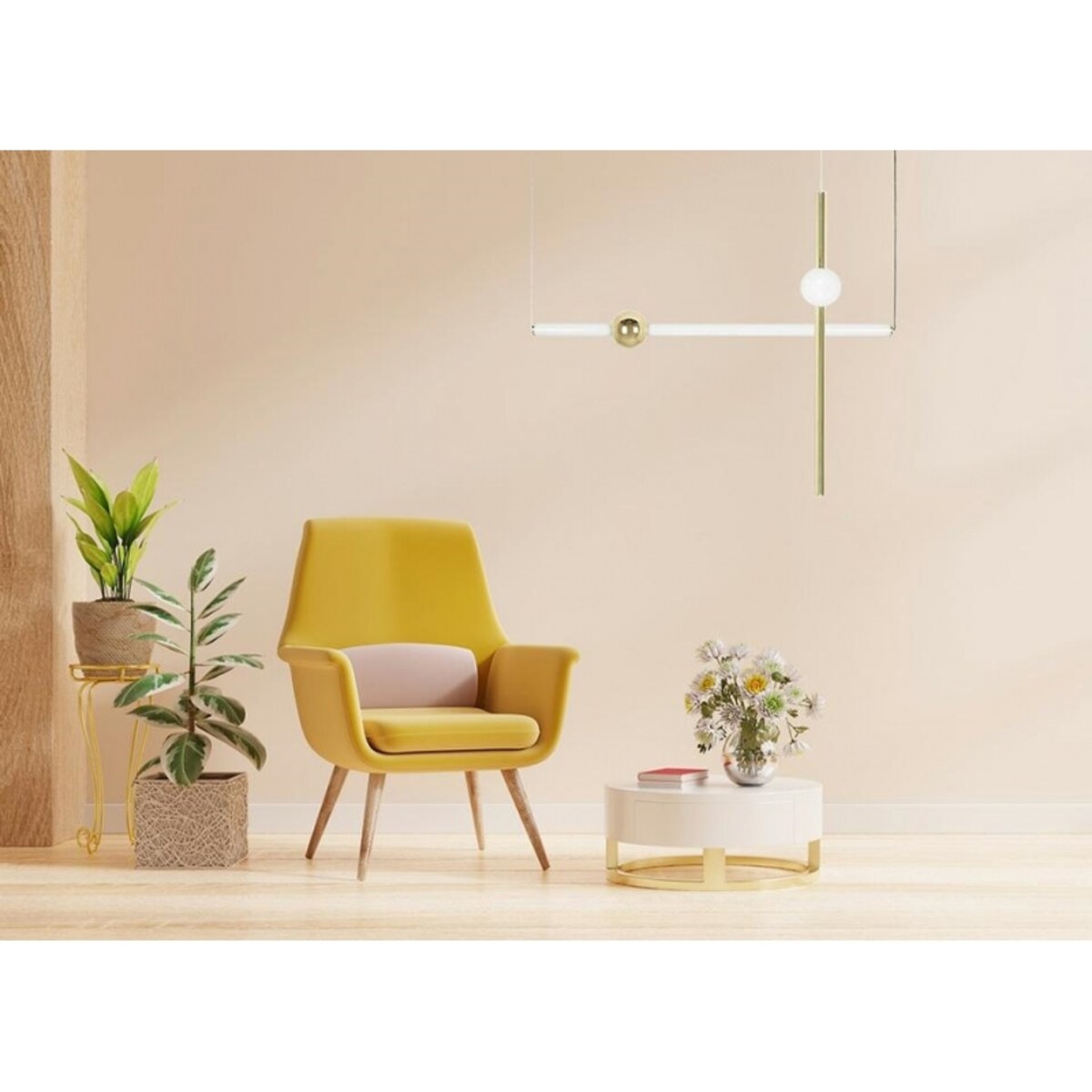 Lampa wisząca Libra 90 IN MSE010100222 biała złota