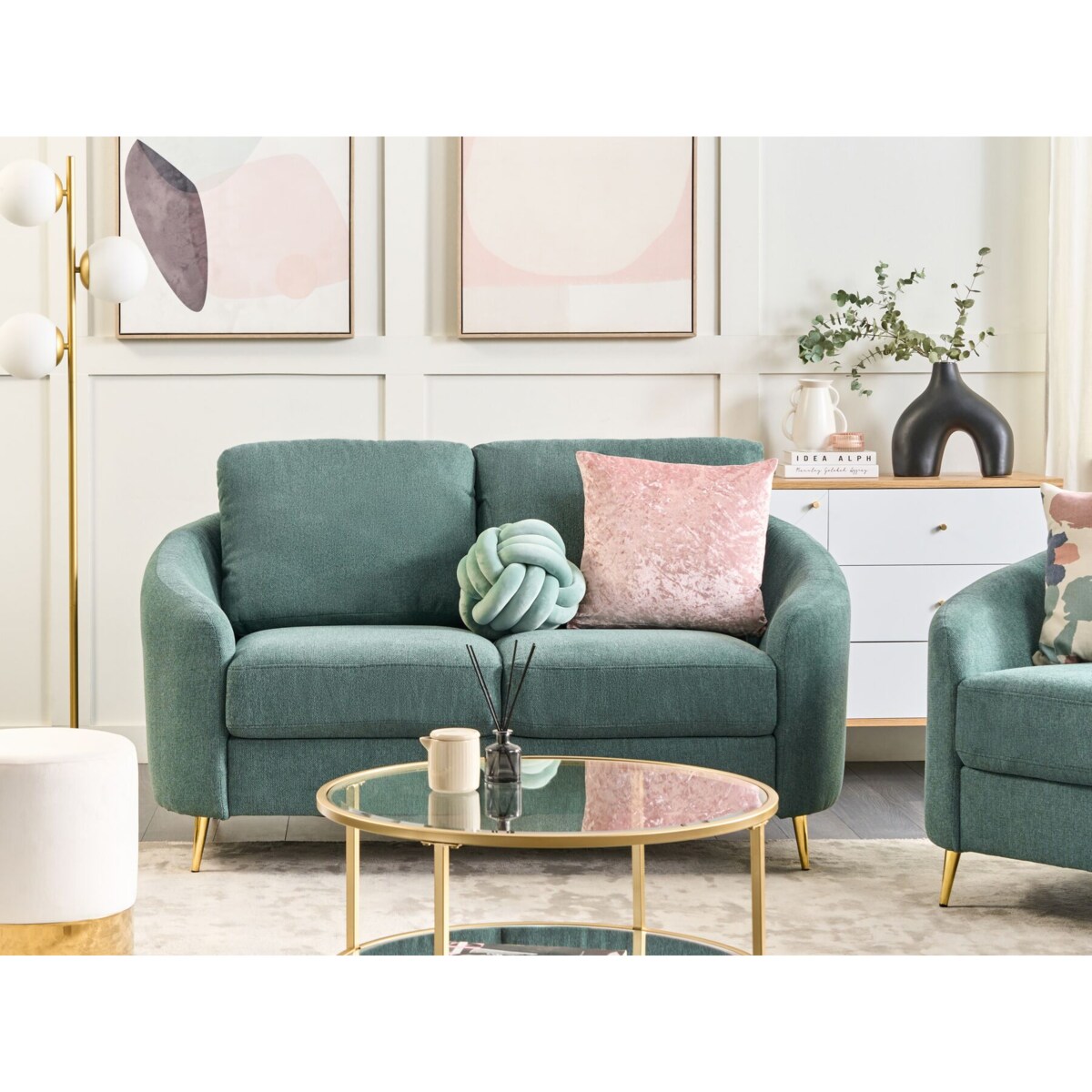 Sofa 2-osobowa zielona TROSA
