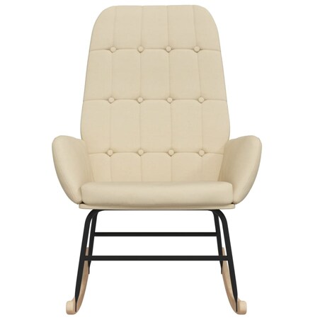 vidaXL Fotel bujany, kremowy, tapicerowany tkaniną