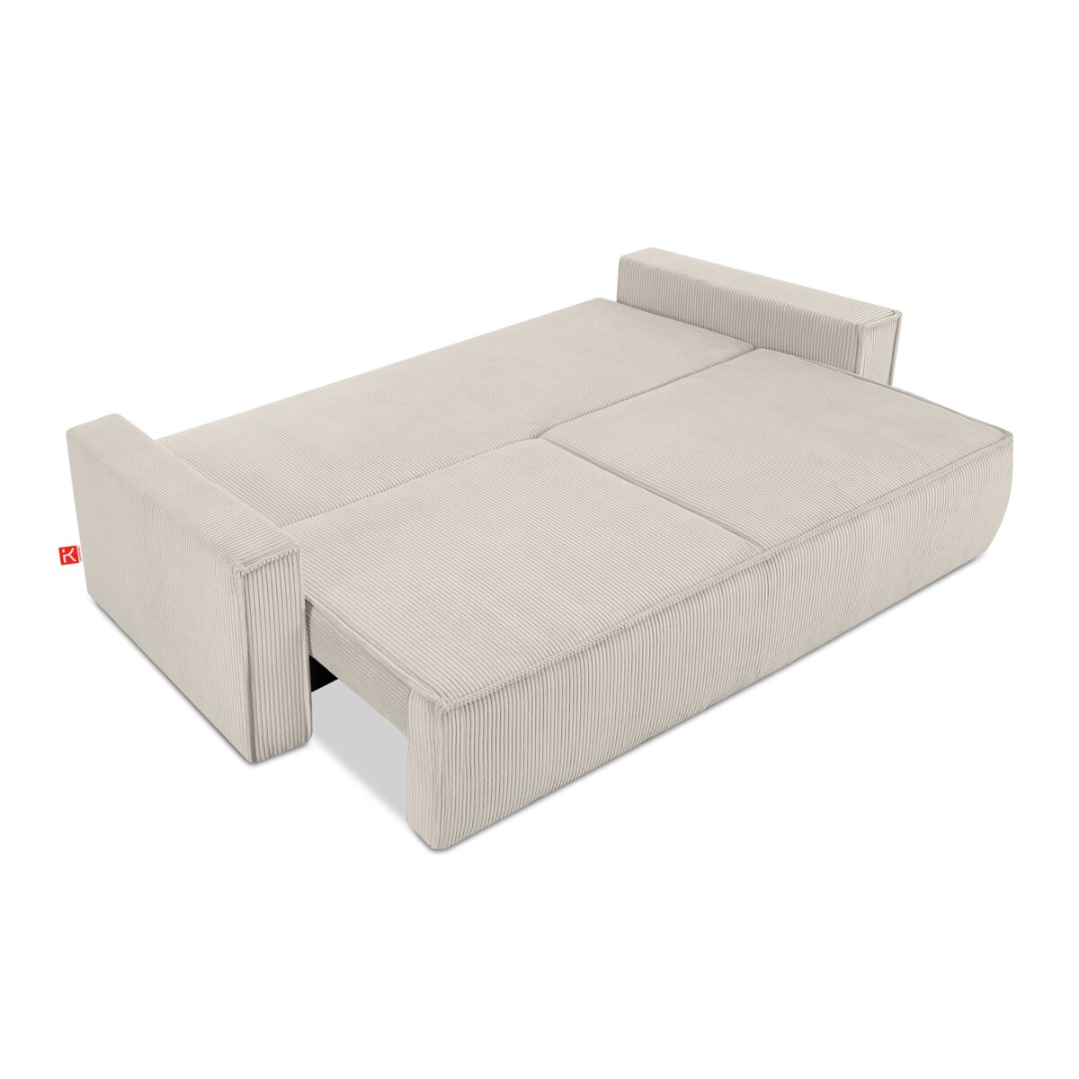 KONSIMO NAPI Trzyczęściowa sofa z kremowego sztruksu