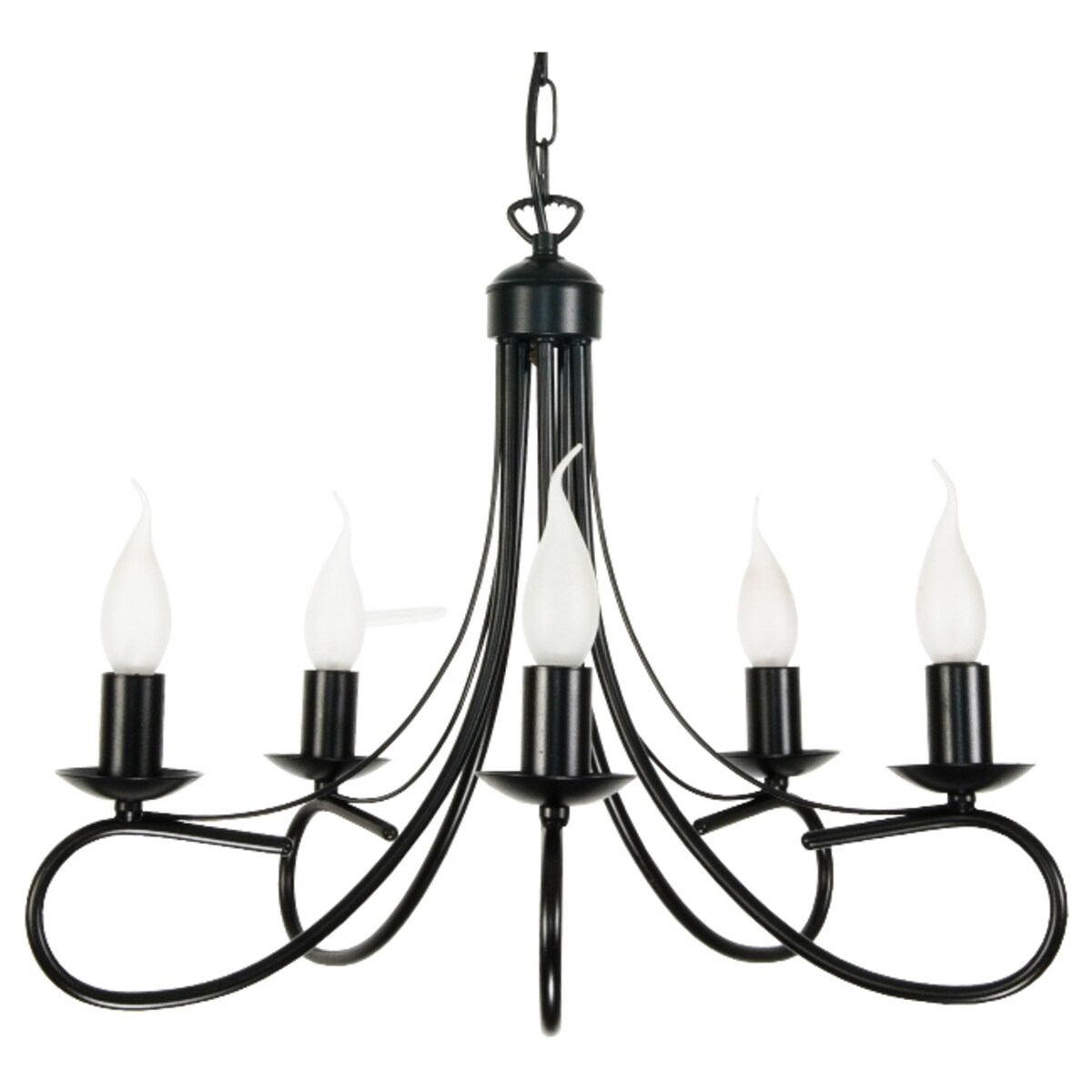 czarna lampa wisząca świecznikowa 5 punktowa edylit do salonu