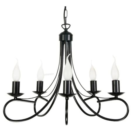 czarna lampa wisząca świecznikowa 5 punktowa edylit do salonu