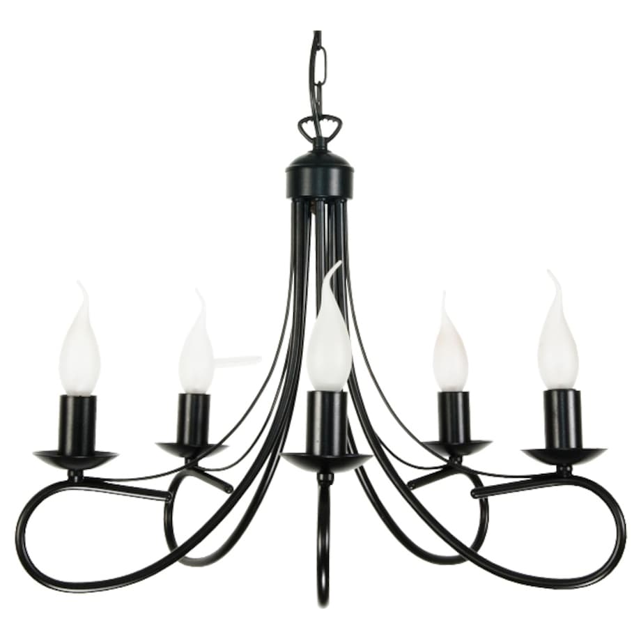 czarna lampa wisząca świecznikowa 5 punktowa edylit do salonu