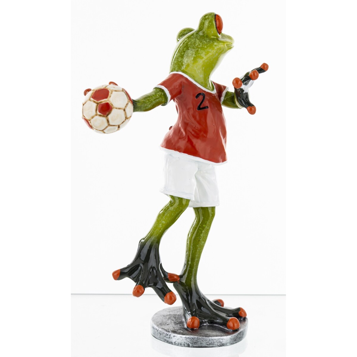 Figurka - żabka 17x10,5x7,5 cm FROGG piłkarz