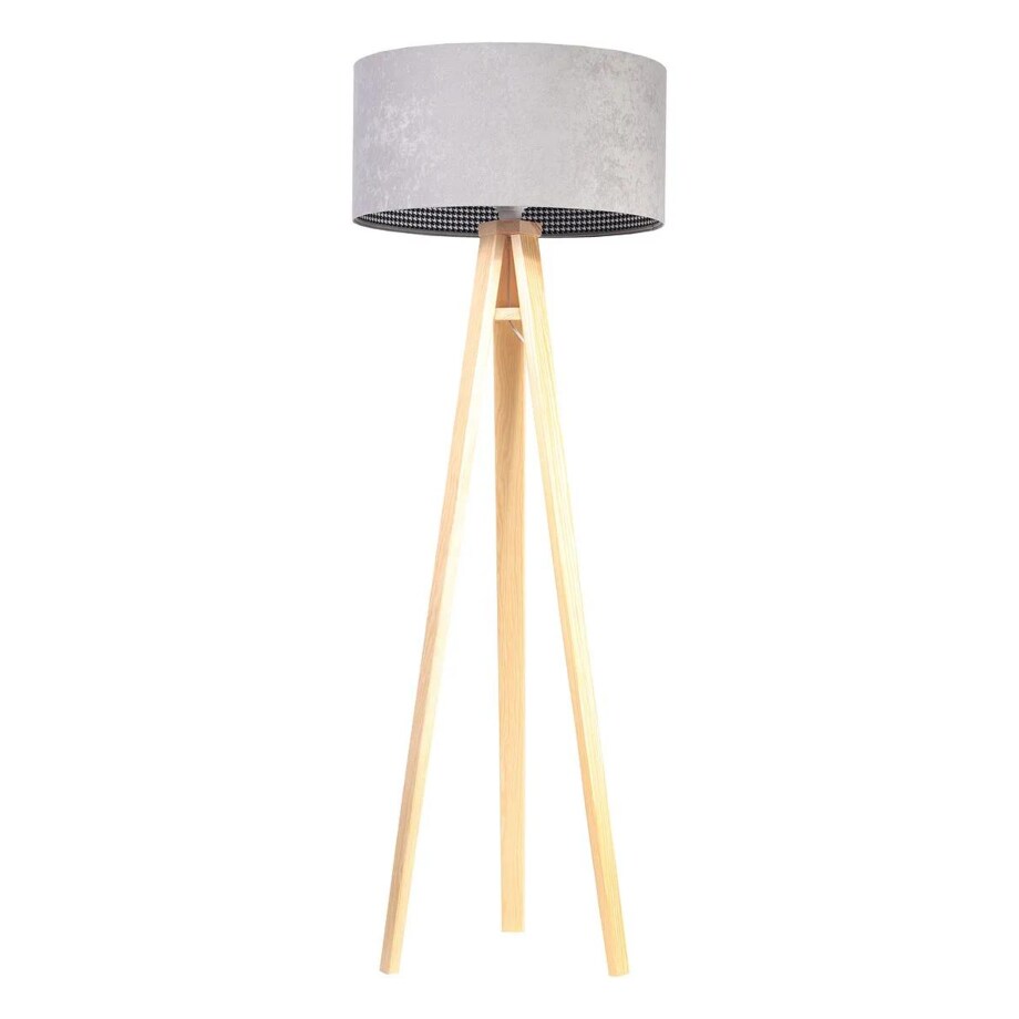 Lampa stojąca HOME 50 szara/sosna