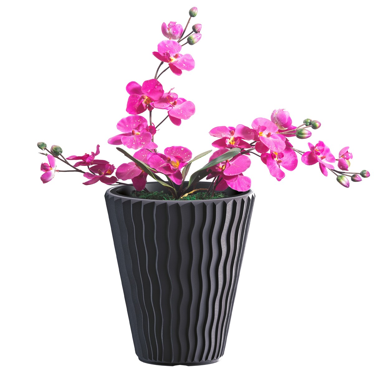 Doniczka Donica Ogrodowa 39 Cm Okrągła Na Taras Do Ogrodu Domu Antracytowa