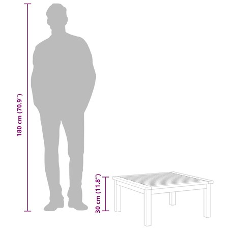 vidaXL Stół ogrodowy, 63x63x30 cm, lite drewno akacjowe