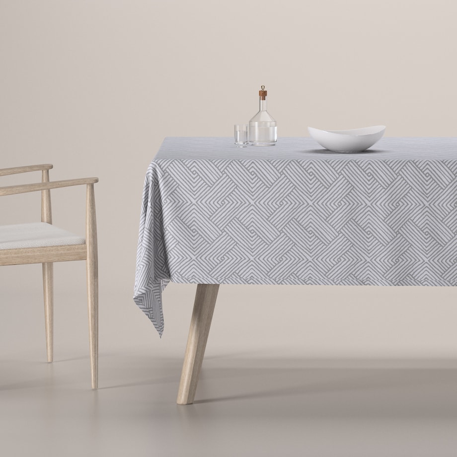 Obrus prostokątny 100 x 100 cm szare wzory geometryczne