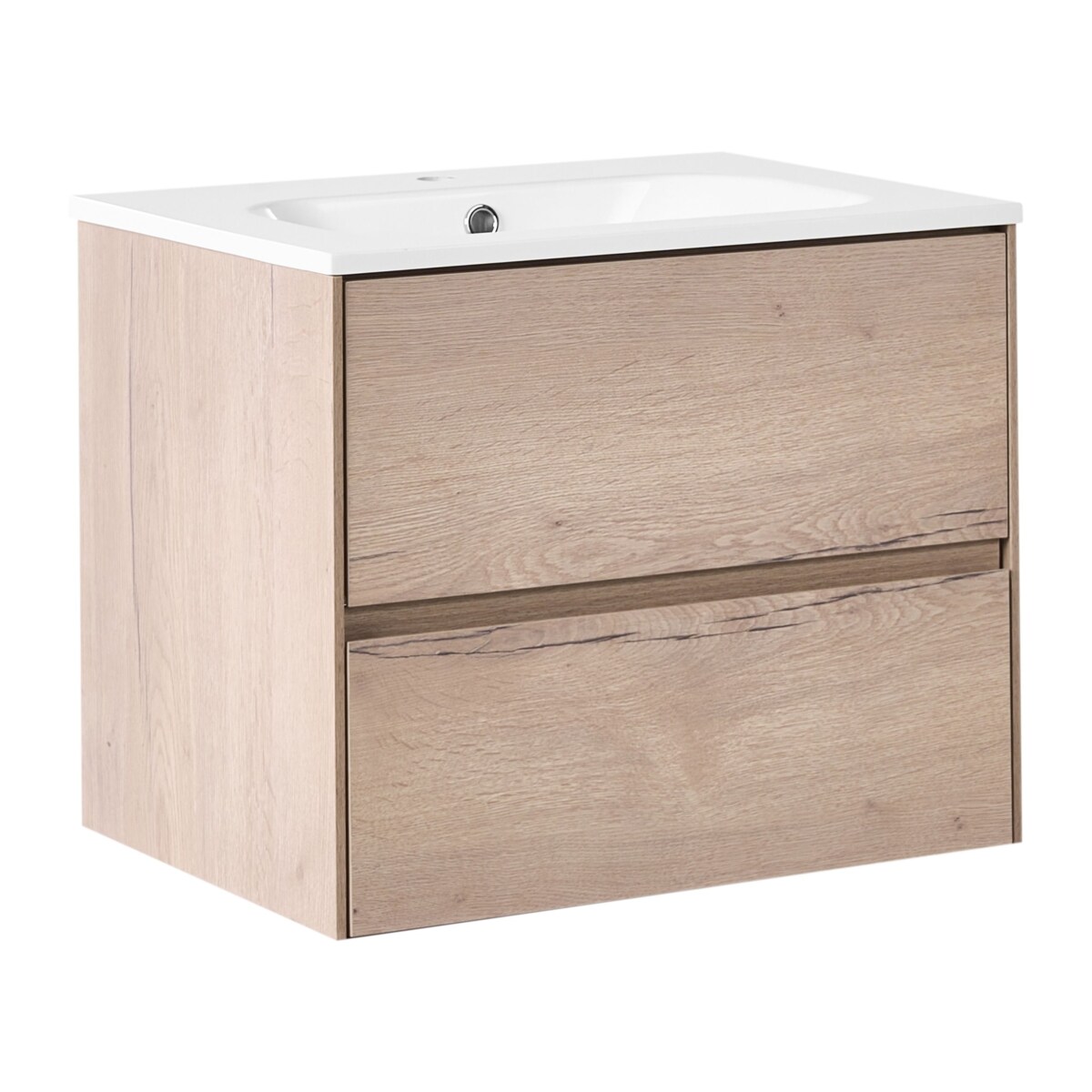 Szafka łazienkowa wisząca z umywalką VITA 60 cm Jasnobrązowy