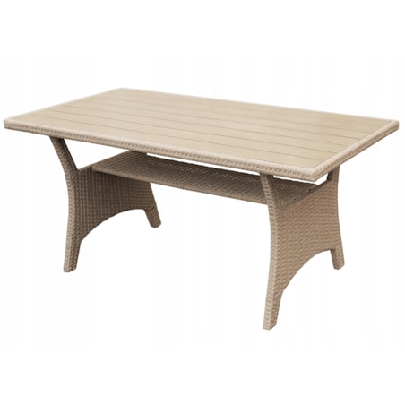 Zestaw Ogrodowy Wypoczynkowy Narożnik Stół Pufy Meble Ogrodowe Technorattan Venezia