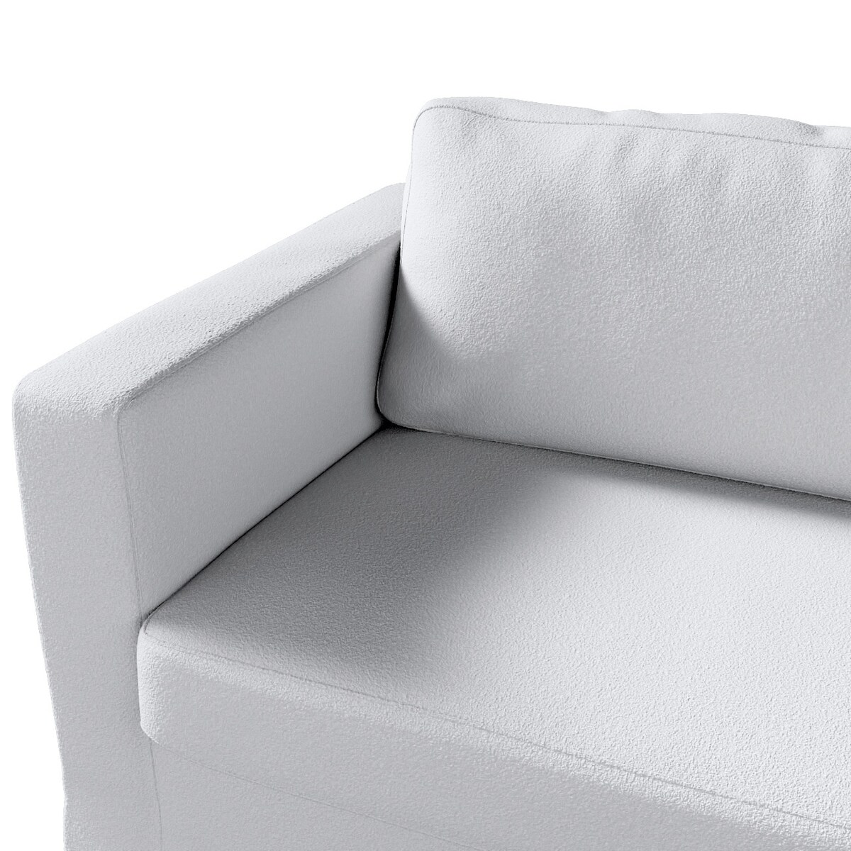 Pokrowiec na sofę Karlstad 3-osobową nierozkładaną, długi, biała bukla, 204 x 89 x 66 cm, Boucle Teddy