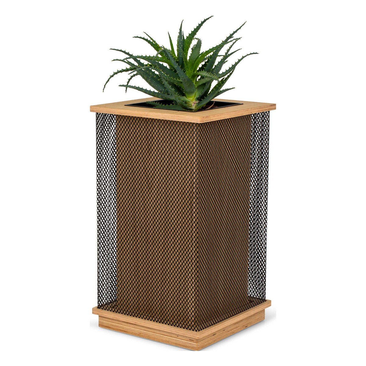 Dębowa donica z lameli DLC LED