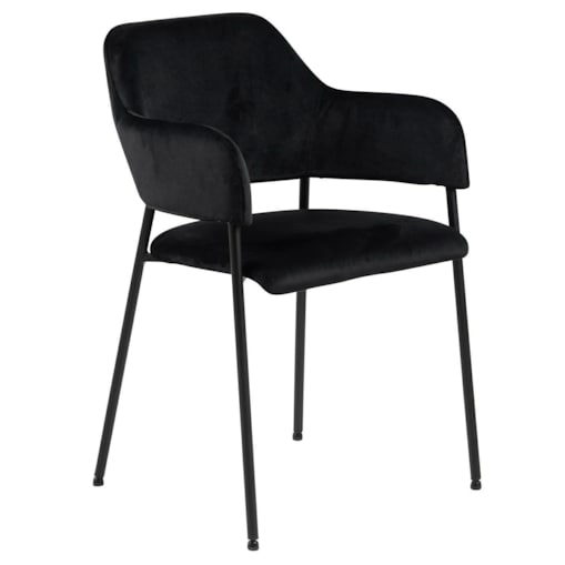 KRZESŁO TAPICEROWANE Lima czarne Z PODŁOKIETNIKAMI