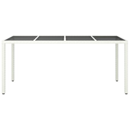 vidaXL Stół ogrodowy Biały 190x90x75 cm Polirattan