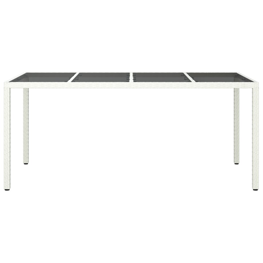 vidaXL Stół ogrodowy Biały 190x90x75 cm Polirattan
