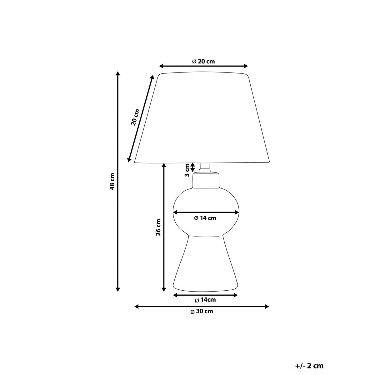 Lampa stołowa ceramiczna pomarańczowa FABILOS