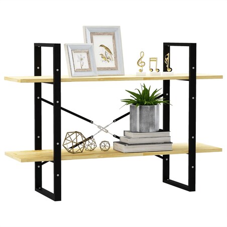 vidaXL 2-poziomowy regał na książki, 100x30x70 cm, lite drewno sosnowe