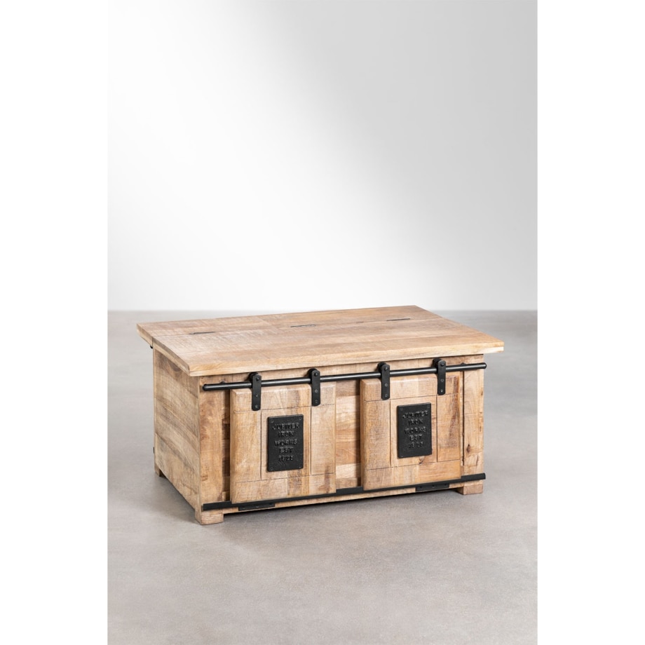 Stolik kawowy z drewna mango ze schowkiem Elei