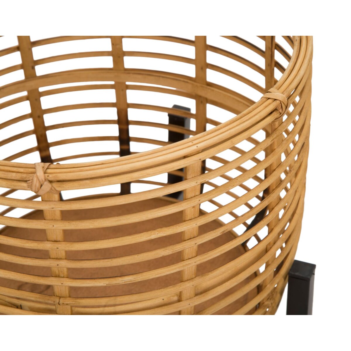 Zestaw 2 kwietników Rattan, kolor wielokolorowy, żelazo, wysokości 47 i 39 cm, na rośliny doniczkowe, Mauro Ferretti