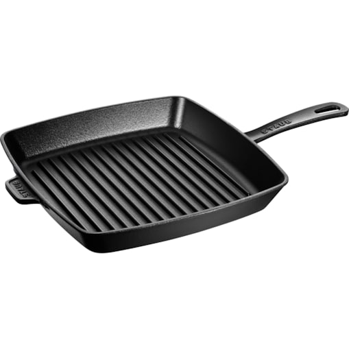 Kwadratowa patelnia żeliwna grillowa Staub - 30 cm, Czarny