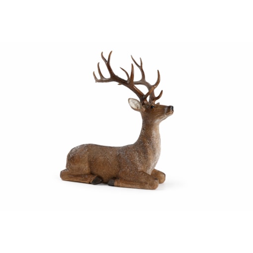 Figurka - leżący renifer 52,5x46x27 cm MAXI brązowy