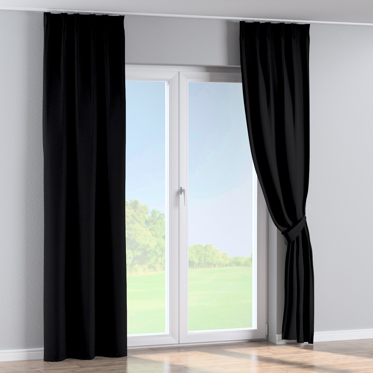 Zasłona na haczykach flex podwójnych 130x260 czarny