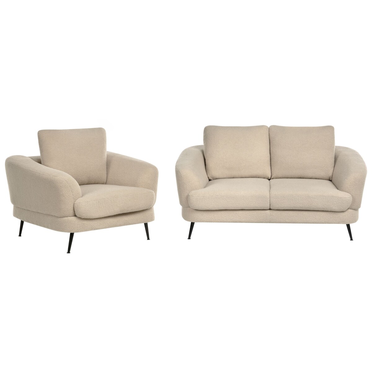 Komplet wypoczynkowy dla 3 osób KJAER Boucle Jasnobeżowy