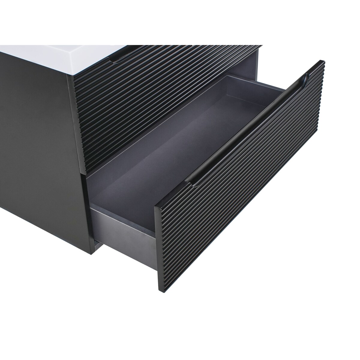 Szafka łazienkowa wisząca z umywalką MAKANA 80 cm Czarny