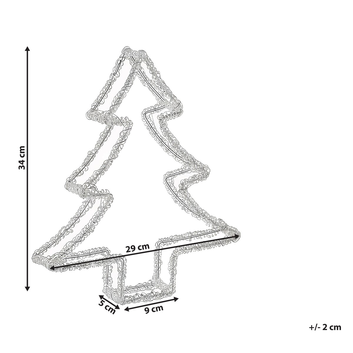 Dekoracja ogrodowa LED OLBOAN Choinka 34 cm Biały