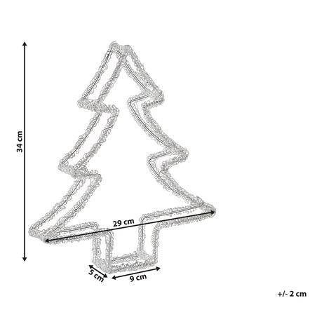 Dekoracja ogrodowa LED OLBOAN Choinka 34 cm Biały