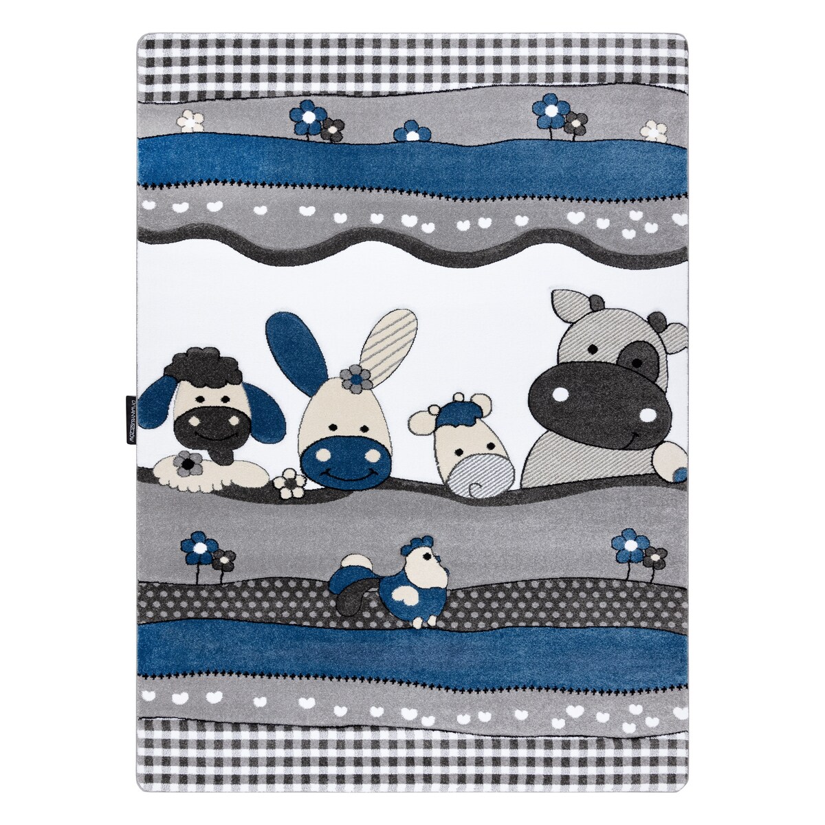 Dywan PETIT FARM FARMA ZWIERZĄTKA niebieski 140x190 cm