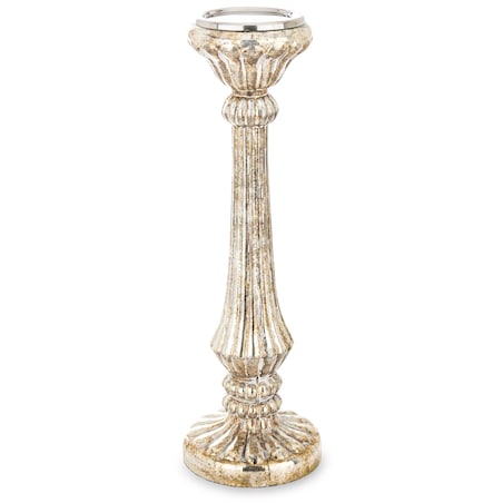 Świecznik szklany kolumnowy 52,5x16,5x16,5 cm COLONNA białozłoty