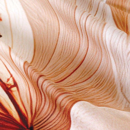 Poszewka satynowa 40x40 Elize jasne beżowe kwiaty na kremowym tle, Satynlove Premium