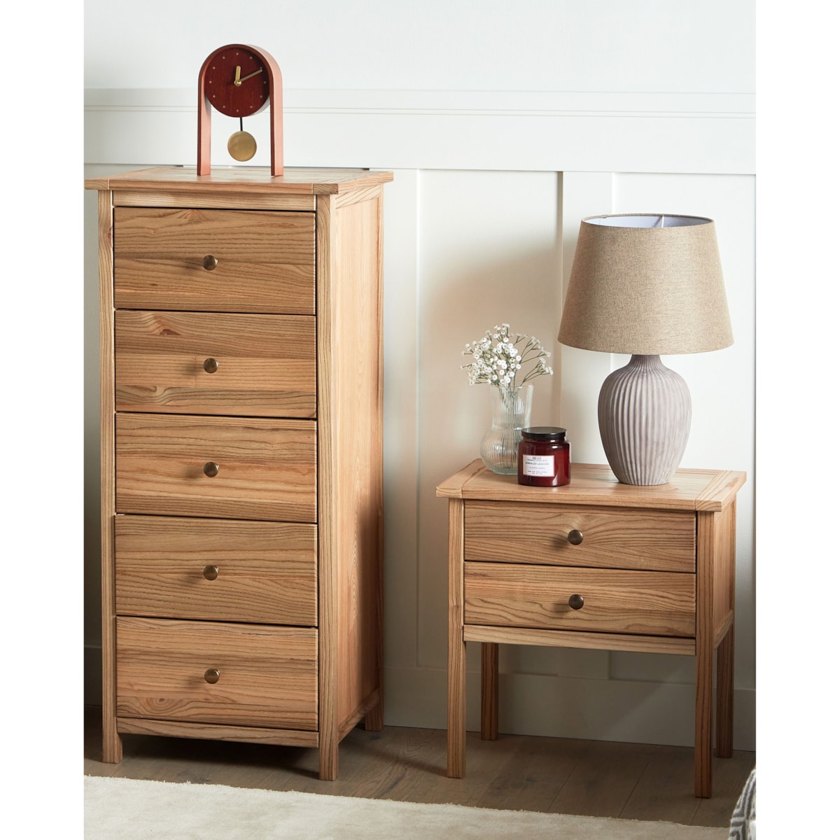 Szafka nocna 2 szuflady Drewno Jasne drewno SALTON