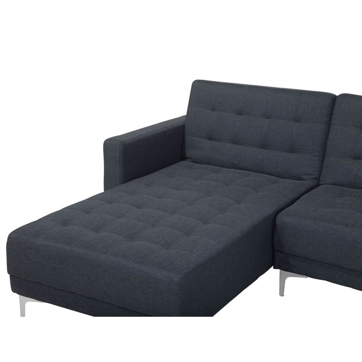 Narożnik rozkładany 5-osobowy z otomaną ciemnoszary ABERDEEN