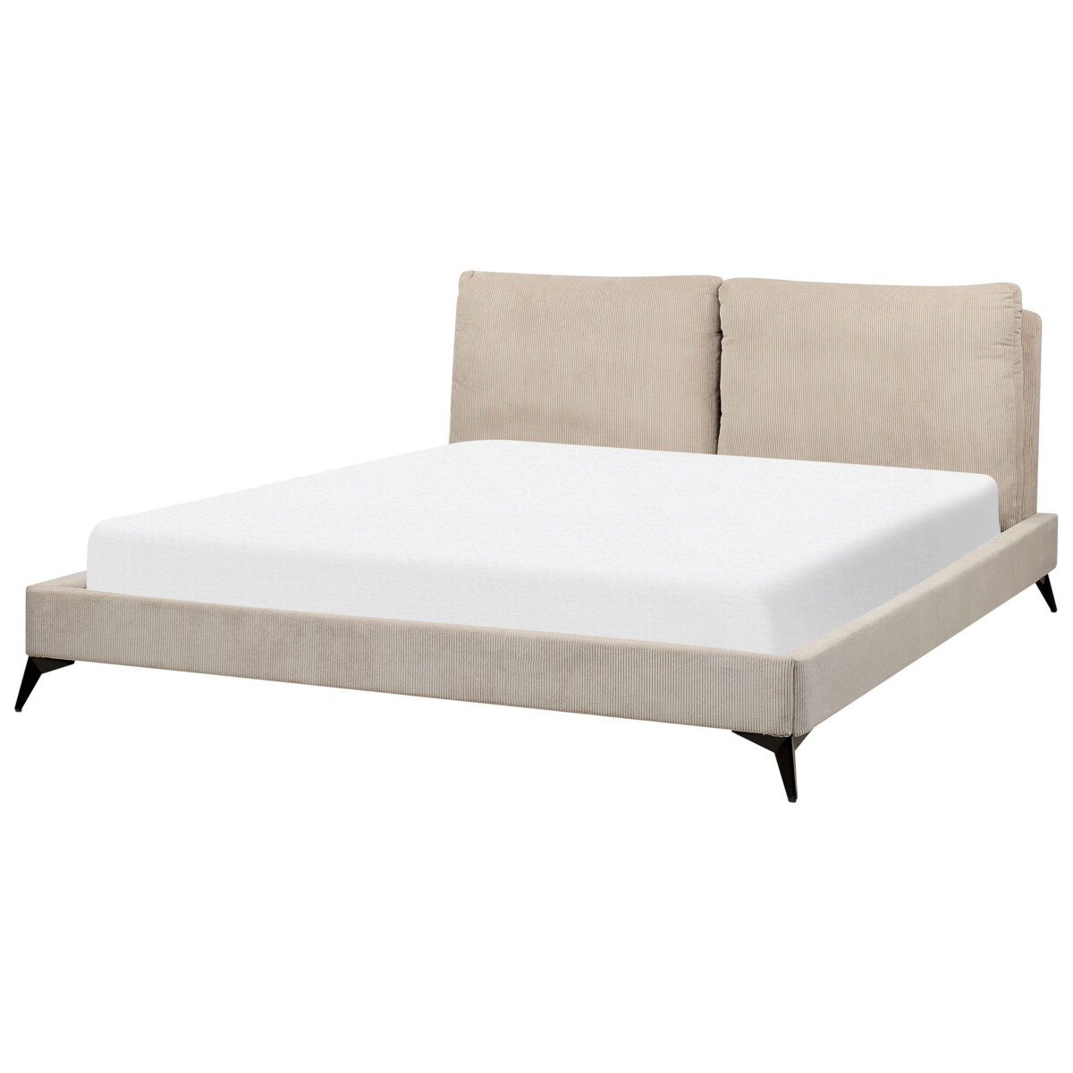 Łóżko sztruksowe 180 x 200 cm beżowoszare MELLE