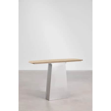 Konsola 120x40 cm z trawertynu i stali nierdzewnej Moreila