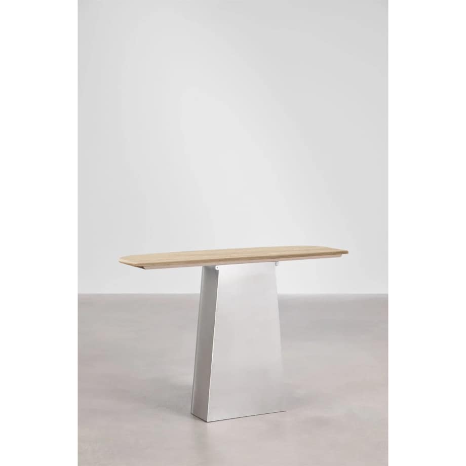 Konsola 120x40 cm z trawertynu i stali nierdzewnej Moreila