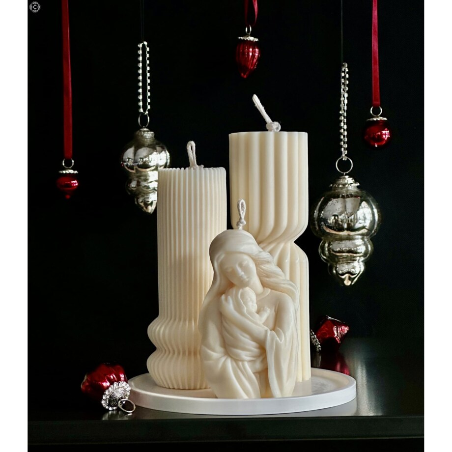 Zestaw świąteczny świec sojowych ozdobnych Mary