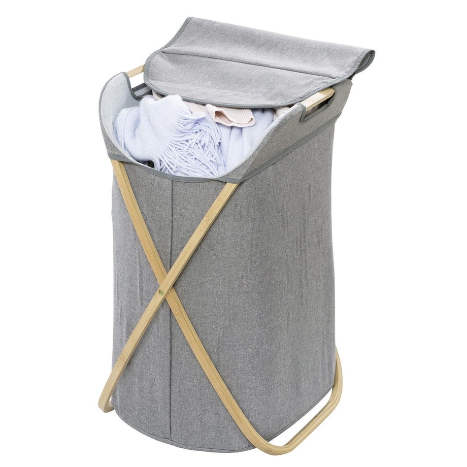 Kosz na pranie BAHARI, torba z poliestru i bawełny na składanym stelażu, WENKO