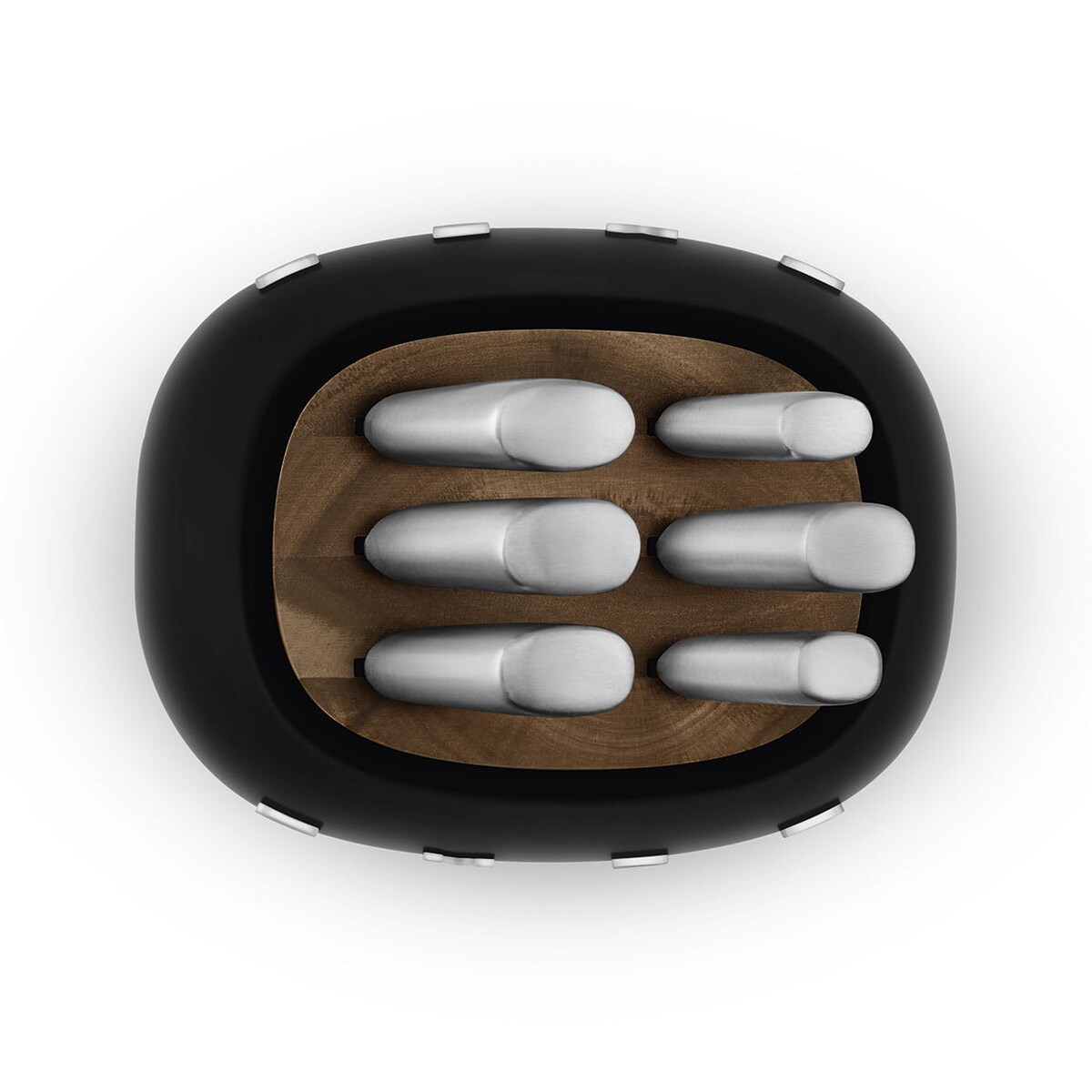 Noże Kuchenne SMEG Zestaw noży w BLOKU Komplet Stojak 6 szt Czarne KBSF02BL