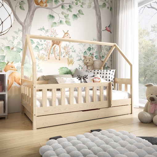 Łóżko dziecięce domek Mila sosna 80x190