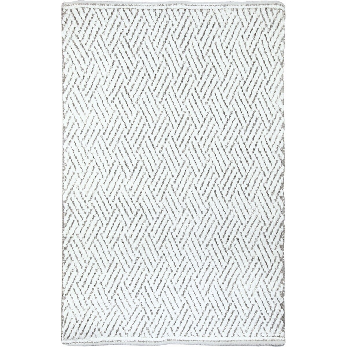 Kleine Wolke Switch Dwustronny dywanik łazienkowy ręcznie tkany 70x120 cm Macadamia beż i biały