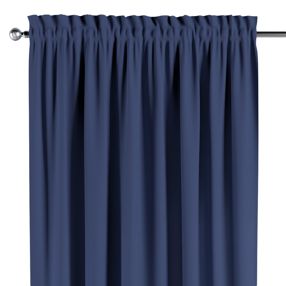 Zasłona na kanale z grzywką 1 szt. 130x245 granatowy