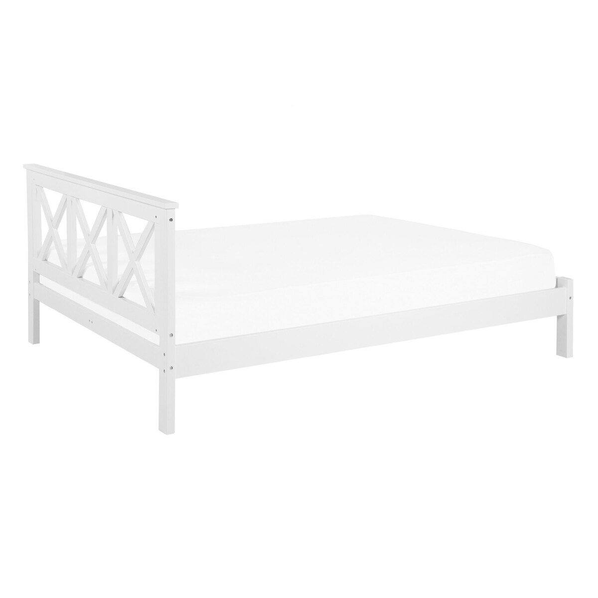 Łóżko drewniane 140 x 200 cm białe TANNAY