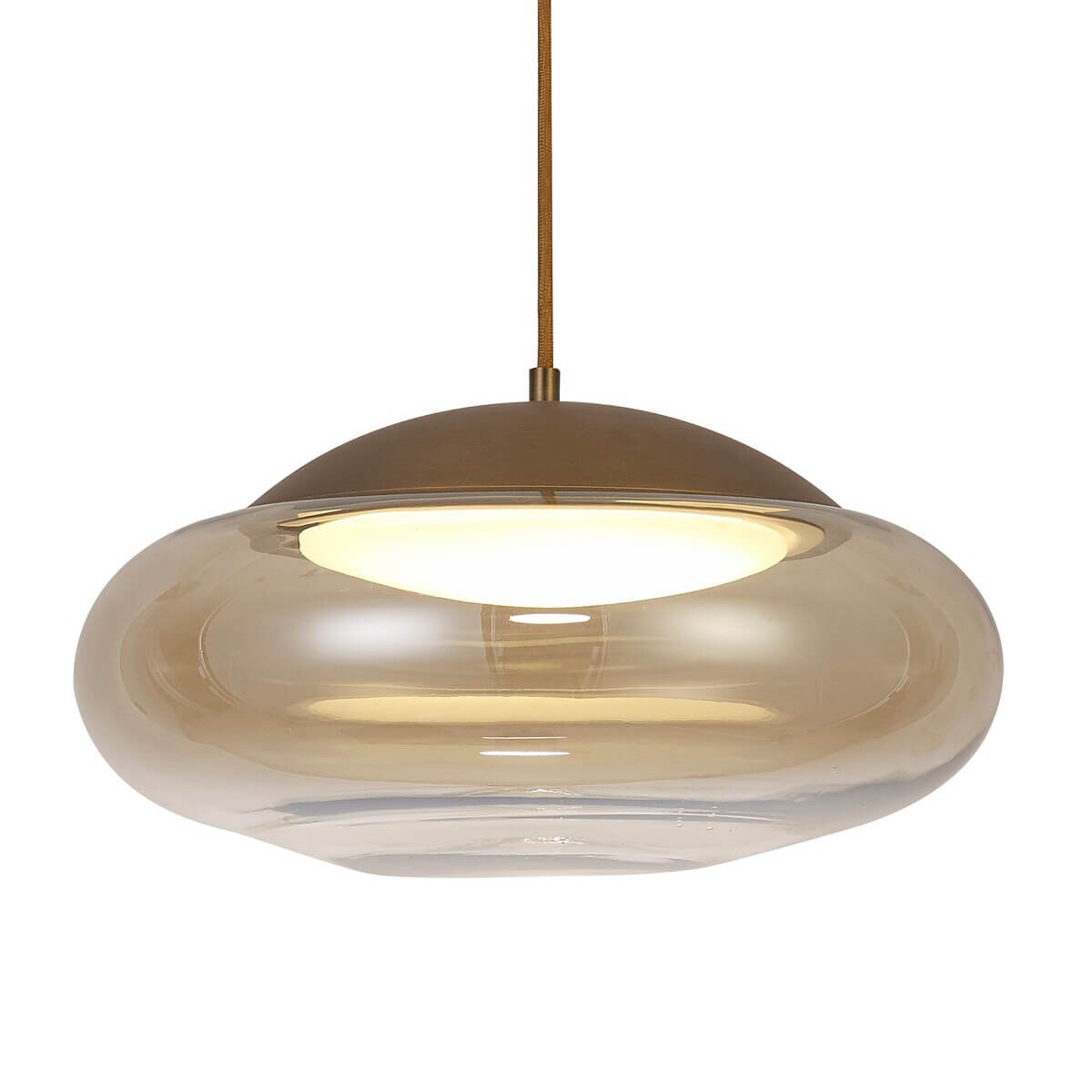 Skandynawska lampa wisząca Helena LED 23W do holu mosiądz